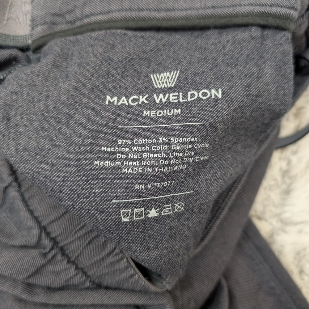 Mack Weldon Pants Mens M Gray Cotton Twill Stretch Joggers Light Performance